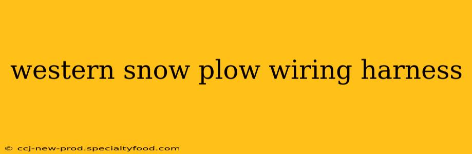 western snow plow wiring harness