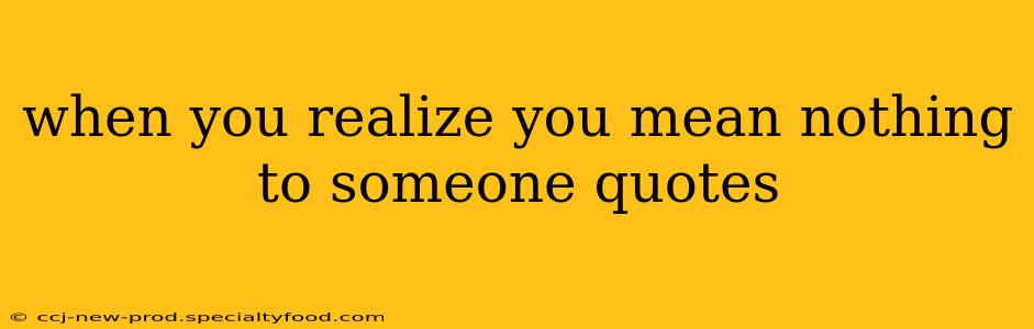when you realize you mean nothing to someone quotes