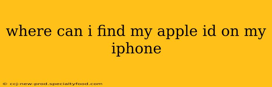 where can i find my apple id on my iphone