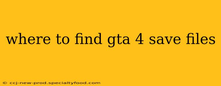 where to find gta 4 save files