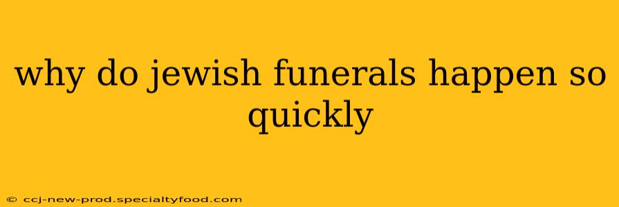 why do jewish funerals happen so quickly