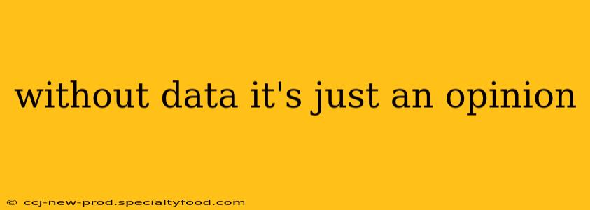 without data it's just an opinion