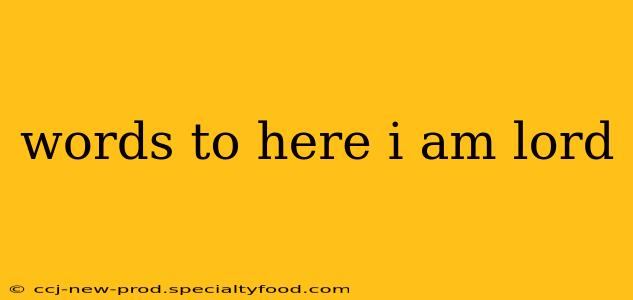 words to here i am lord
